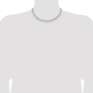 Sterling Silver Hammered Figaro Chain (Style QHF120-16)