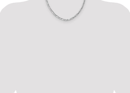 Sterling Silver Hammered Figaro Chain (Style QHF120-18)