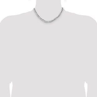 Sterling Silver Hammered Figaro Chain (Style QHF150-16)