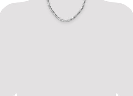 Sterling Silver Hammered Figaro Chain (Style QHF150-18)