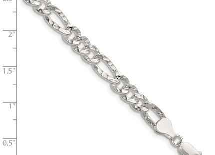 Sterling Silver Hammered Figaro Chain (Style QHF150-8)