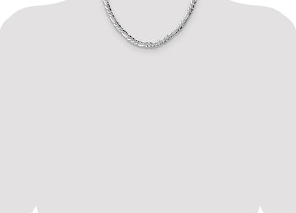 Sterling Silver Hammered Figaro Chain (Style QHF180-18)