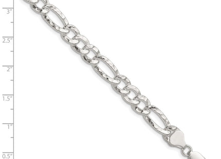 Sterling Silver Hammered Figaro Chain (Style QHF180-8)