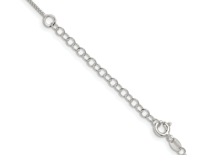 Sterling Silver Round Box Chain w/2in ext., 20 x 1mm