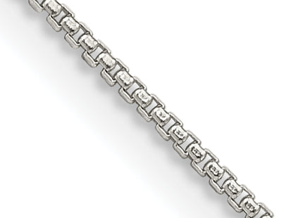Sterling Silver Round Box Chain w/2in ext., 20 x 1mm