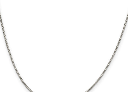Sterling Silver Round Box Chain w/2in ext., 20 x 1.25mm