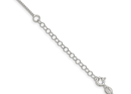 Sterling Silver Round Box Chain w/2in ext. (Style QHX024E-18)