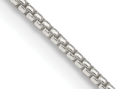 Sterling Silver Round Box Chain w/2in ext., 20 x 1.25mm