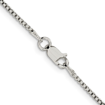 Sterling Silver Round Box Chain, 36 x 1.5mm