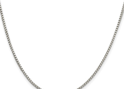 Sterling silver box link chain, alternate view