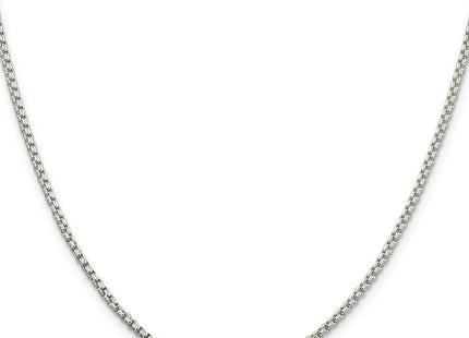 Sterling silver box link chain, alternate view