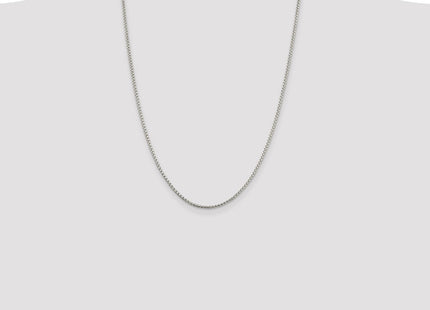 Sterling silver box link chain, further view