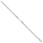 Sterling Silver Polished Engraveable Curb Link ID Bracelet, 7 x 3mm view