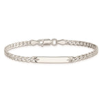Sterling Silver Polished Engraveable Curb Link ID Bracelet, 7 x 3mm view
