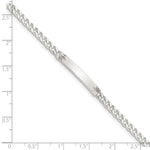 Sterling Silver Polished Engraveable Curb Link ID Bracelet, 7 x 3mm view