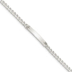 Sterling Silver Polished Engraveable Curb Link ID Bracelet, 7 x 3mm view