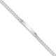 Sterling Silver Polished Engraveable Curb Link ID Bracelet, 7 x 3mm