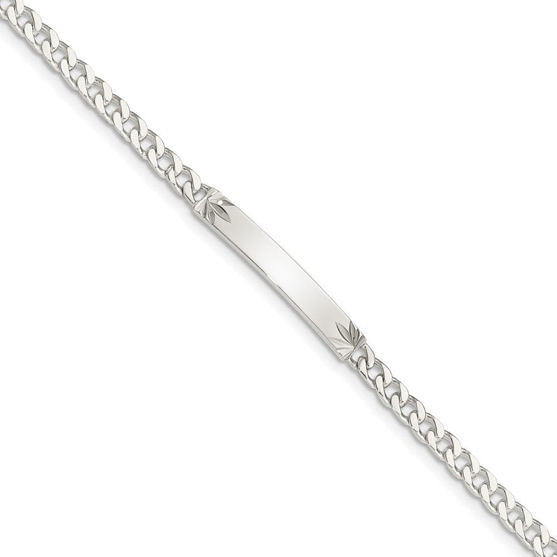 Sterling silver curb link engravable ID bracelet