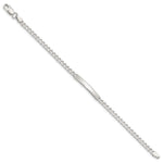 Sterling Silver Diamond-cut Engraveable Curb Link ID Bracelet, 7 x 3mm view