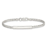Sterling Silver Diamond-cut Engraveable Curb Link ID Bracelet, 7 x 3mm view