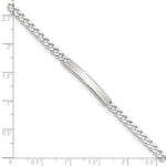 Sterling Silver Diamond-cut Engraveable Curb Link ID Bracelet, 7 x 3mm view