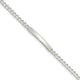 Sterling Silver Diamond-cut Engraveable Curb Link ID Bracelet, 7 x 3mm