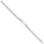 Sterling Silver Diamond-cut Engraveable Curb Link ID Bracelet, 7 x 5mm view