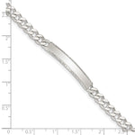 Sterling Silver Diamond-cut Engraveable Curb Link ID Bracelet, 7 x 5mm view
