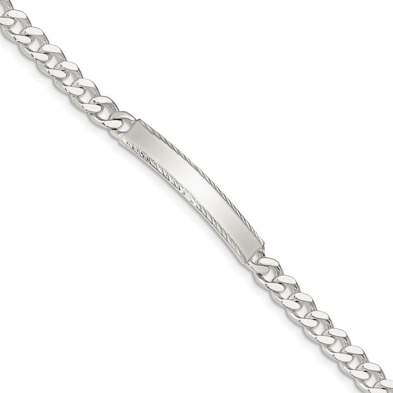 Sterling silver curb link engravable ID bracelet