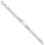Sterling Silver Diamond-cut Engraveable Curb Link ID Bracelet, 7 x 6mm view