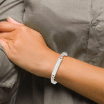 Sterling Silver Diamond-cut Engraveable Curb Link ID Bracelet, 7 x 6mm view