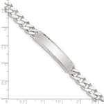 Sterling Silver Diamond-cut Engraveable Curb Link ID Bracelet, 7 x 6mm view