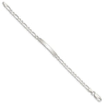 Sterling Silver Engraveable 6 in. Figaro Link ID Bracelet view 3