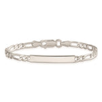 Sterling Silver Engraveable 6 in. Figaro Link ID Bracelet view 2