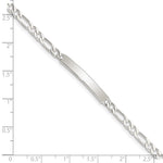 Sterling Silver Engraveable 6 in. Figaro Link ID Bracelet view 5