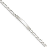 Sterling Silver Engraveable 6 in. Figaro Link ID Bracelet view 1