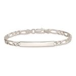 Sterling Silver Engraveable Figaro Link ID Bracelet view 2