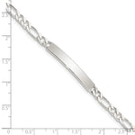 Sterling Silver Engraveable Figaro Link ID Bracelet view 5