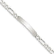 Sterling Silver Polished Engraveable Figaro Link ID Bracelet, 7 x 5mm