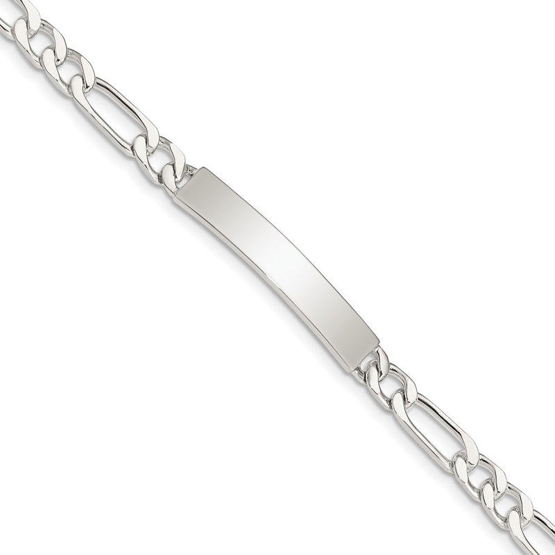 Sterling silver figaro link engravable ID bracelet
