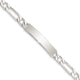 Sterling Silver Polished Engraveable Figaro Link ID Bracelet, 7 x 6mm