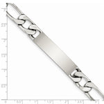 Sterling Silver 8. Polished Engraveable Figaro Link ID Bracelet view 3