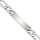 Sterling Silver 8. Polished Engraveable Figaro Link ID Bracelet