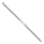 Sterling Silver Engraveable Antiqued Curb Link ID Bracelet, 7 x 5mm view