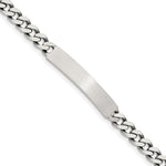 Sterling Silver Engraveable Antiqued Curb Link ID Bracelet, 7 x 5mm view