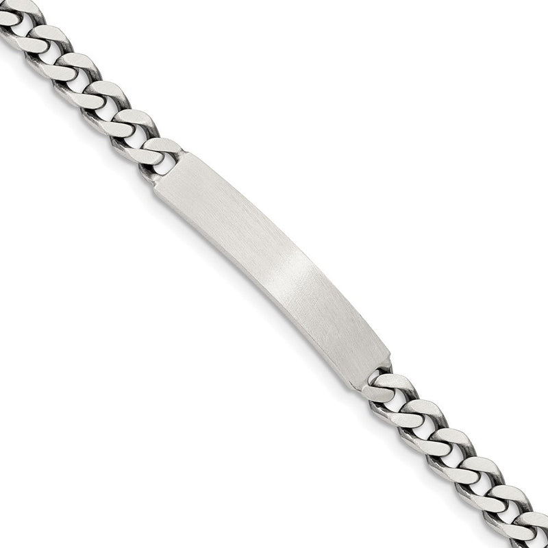 Sterling silver curb link engravable ID bracelet