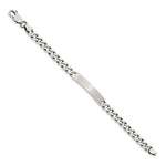 Sterling Silver Engraveable Antiqued Curb Link ID Bracelet, 7 x 6mm view