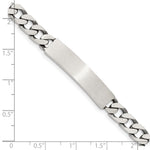 Sterling Silver Engraveable Antiqued Curb Link ID Bracelet, 7 x 7mm view