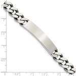 Sterling Silver Engraveable Antiqued Curb Link ID Bracelet, 7 x 8mm view