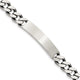 Sterling Silver Engraveable Antiqued Curb Link ID Bracelet, 7 x 8mm